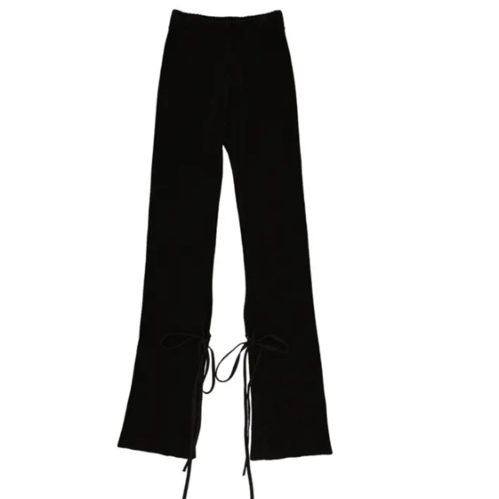 Jacquemus Black Ribbed Velvet Touch L'Amour flared trouser Size 40